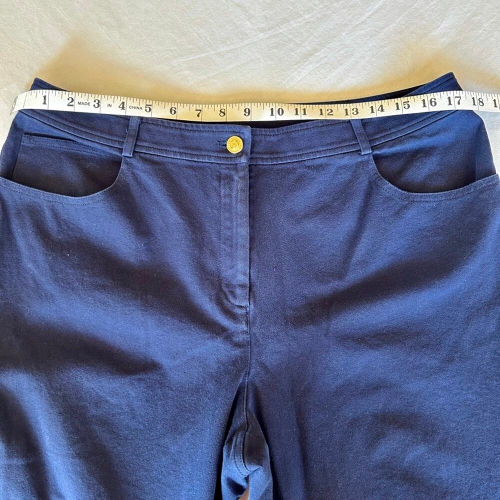 St. John Navy Blue Stretch Pocket Ankle Pant Size 14 MSRP $500 Old Money Luxury - Picture 7 of 8